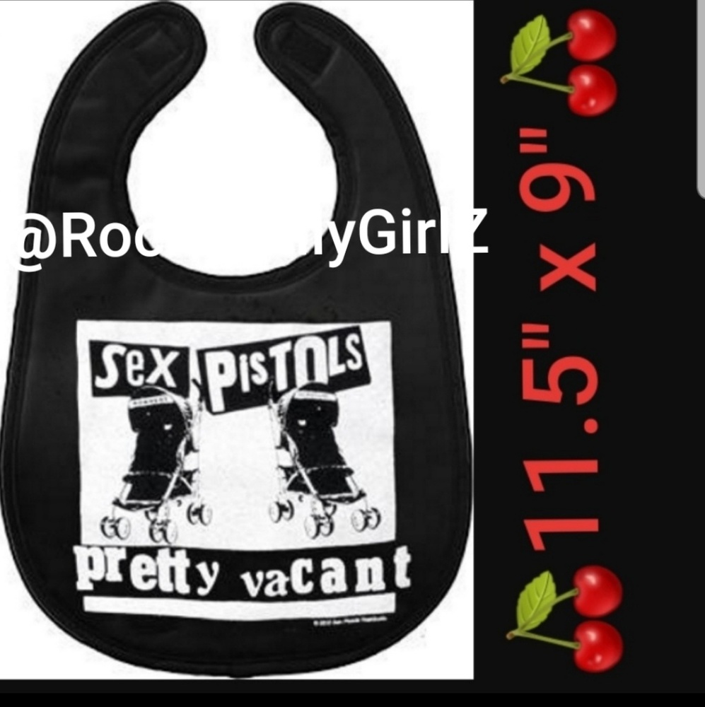 Sourpuss Sex Pistols Sid Vicious Johnny Rotten Punk Band Pretty Vacant Baby Bib